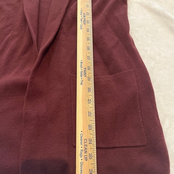 J. Crew Cardigan Sweater Long Open Front Pockets Deep Red Women's XS - Picture 6 of 6